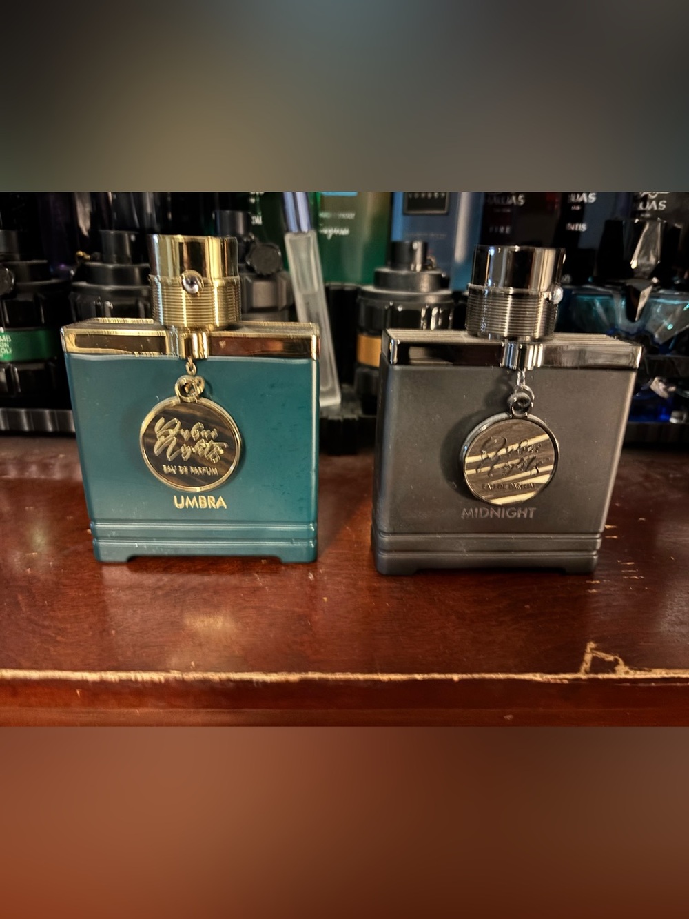 Umbra & Midnight Fragrance Bottles - Teal and Charcoal full 2for1